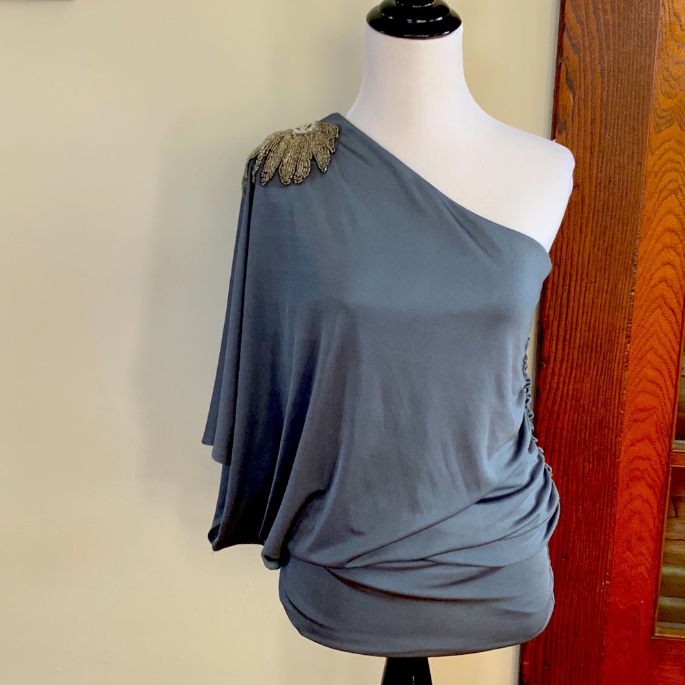 NWOT Asymmetrical Beaded MICRO HOT Mini Dress